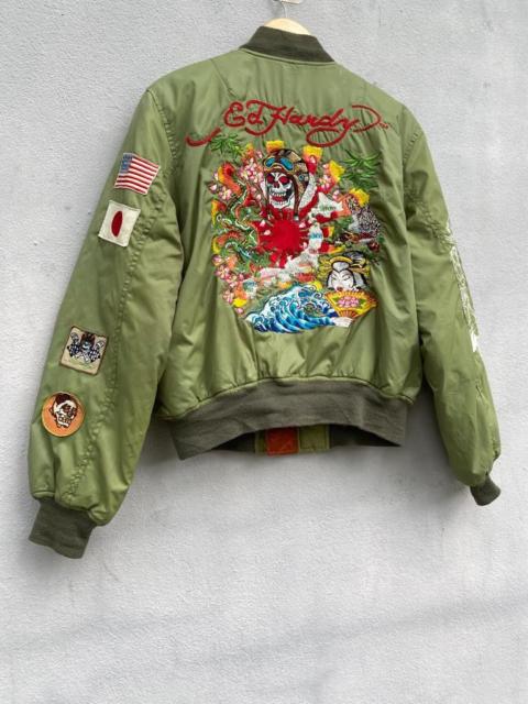 Other Designers Don Ed Hardy reversible bomber jacket embroidered