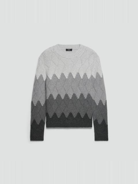 Diamond Weave Sweater in Felted Wool-Cashmere