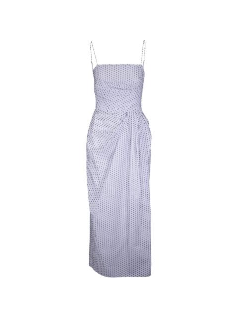 Cari spaghetti-strap draped dress