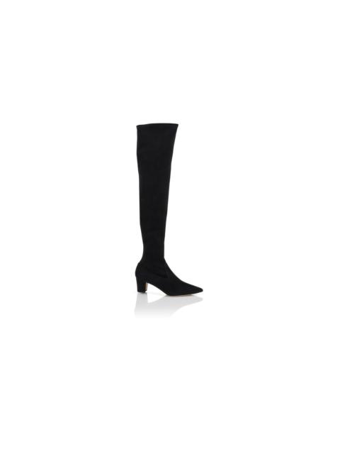 Black Suede Thigh High Boots