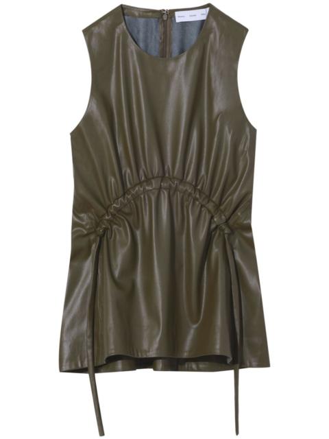 sleeveless faux-leather top