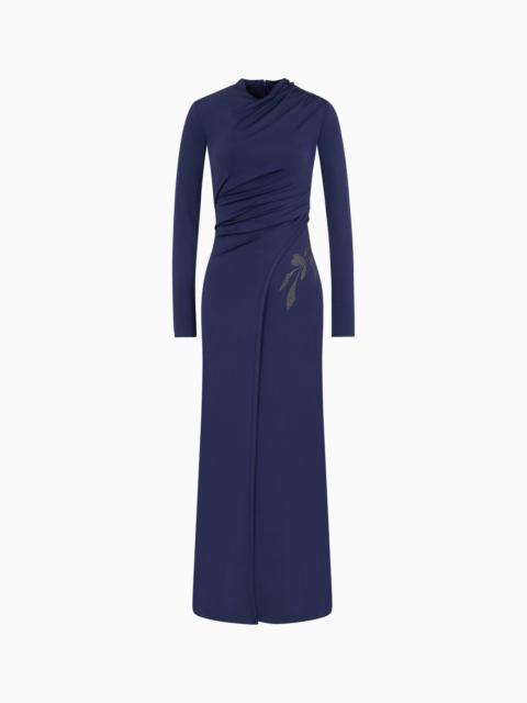 ASV long dress in stretch viscose jersey with rhinestones