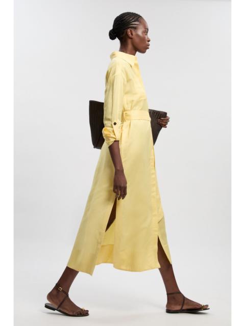 Viscose Linen Woven Belted Shirt Dress