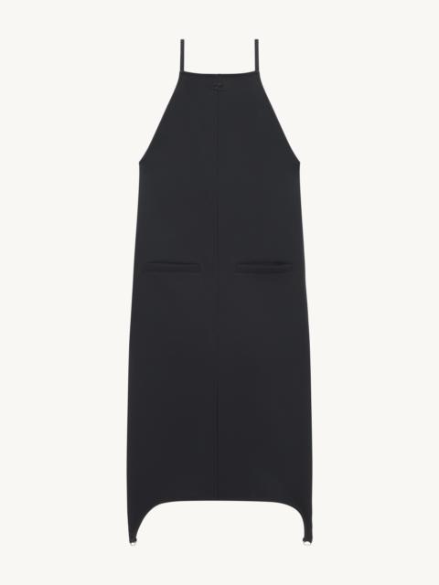 TWILL BACKLESS SUSPENDERS DRESS