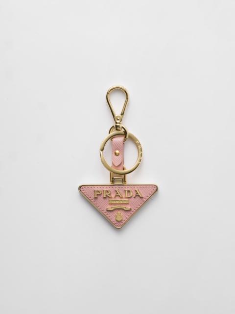 Saffiano Leather and Metal Keychain