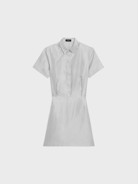 A-Line Dress in Metallic Silk Twill