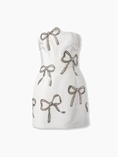 Bow-Embroidered Mini Dress