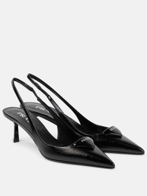 Logo 55 leather slingback pumps