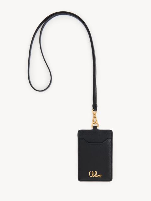 CHLOÉ ICONIC PASS HOLDER IN GRAINED LEATHER