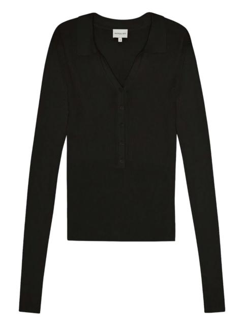 Finn ribbed polo neck blouse