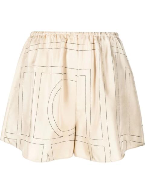 monogram silk shorts