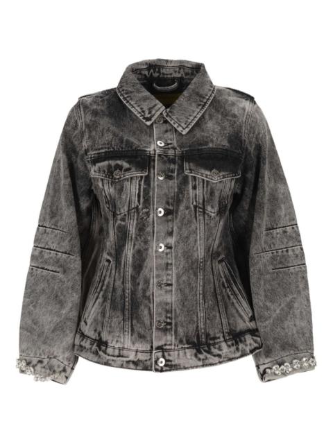 crystal-embellished denim jacket