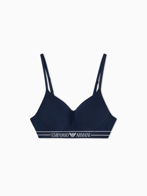 ASV ORGANIC-COTTON PADDED BRALETTE WITH LOGO UNDERBAND