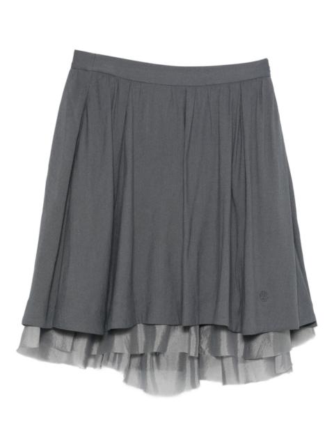 tiered pleated skirt