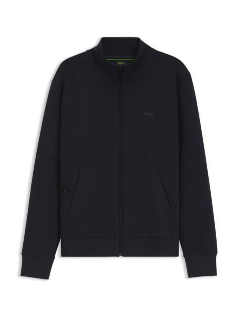 STRETCH-COTTON ZIP-UP SWEATSHIRT WITH LOGO PRINT
