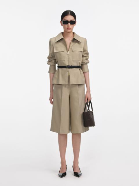 Beige Twill Playsuit