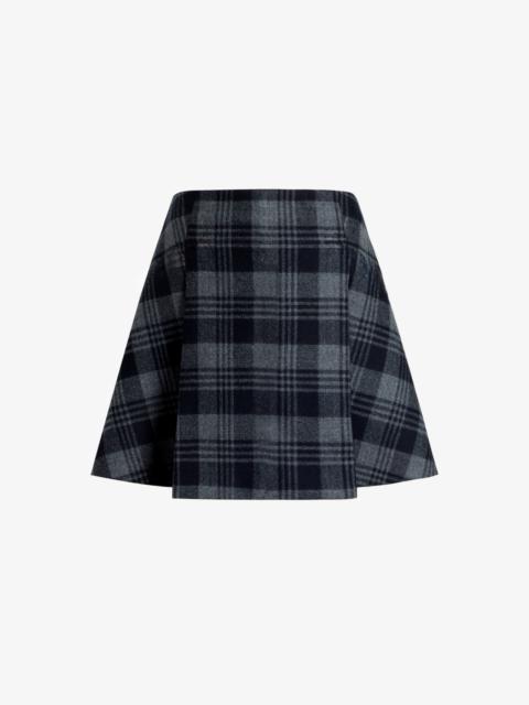 Cassia Skirt in Plaid Wool Suiting