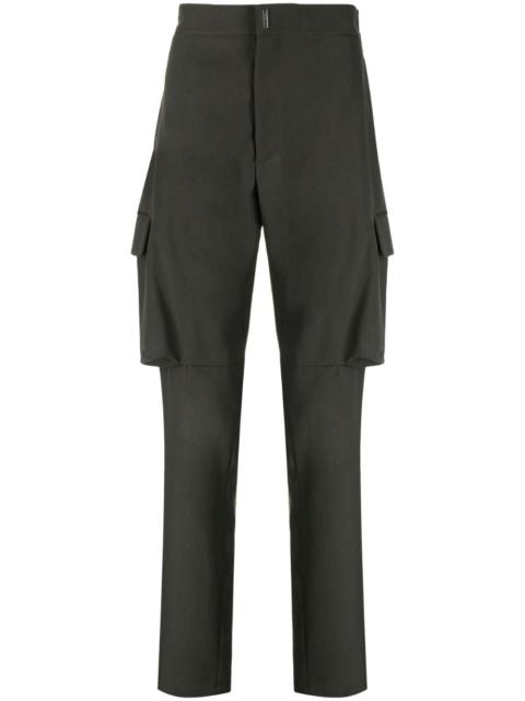 straight-leg wool cargo trousers