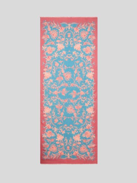 CASHMERE-BLEND SCARF WITH FLORAL MOTIF