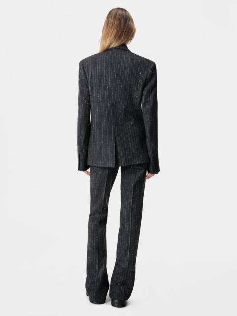 WOMEN'S SEQUIN PINSTRIPE KICK FLARE