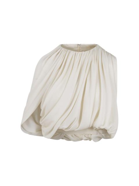 Marie Draped Silk Top ivory
