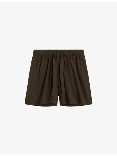 Striped Elasticated-Waist Cotton-Poplin Shorts