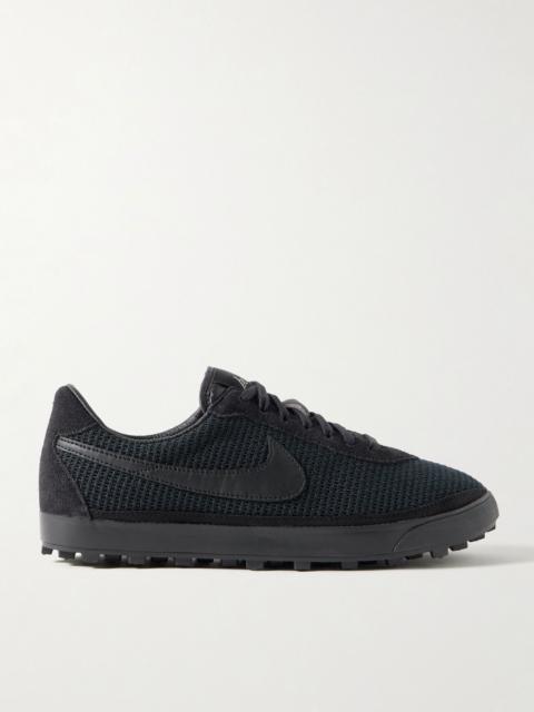 + BODE Astrograbber leather and suede-trimmed waffle-knit sneakers Black
