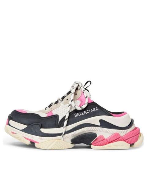 (WMNS) Balenciaga Triple S Mules 'White Pink and Black Double Foam and Mesh' 755686W3SM15671