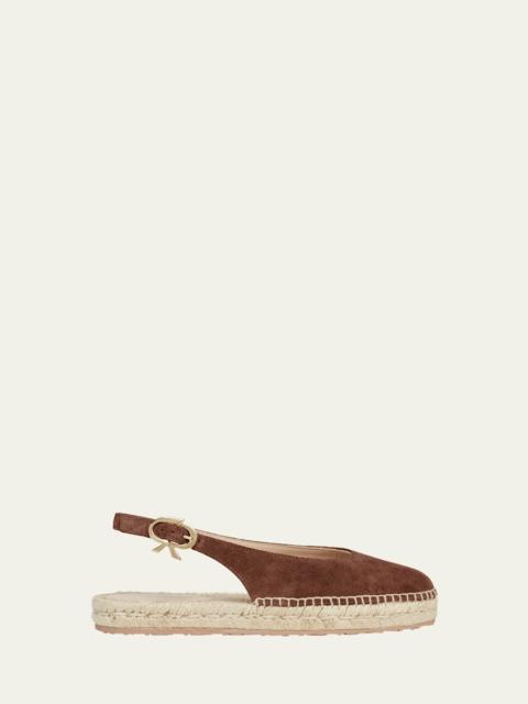 Suede Slingback Ballerina Espadrilles