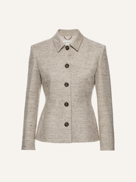 Classic button-up blazer in beige melange