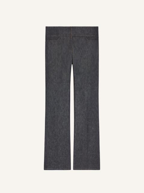 BELTED DENIM BOOTCUT PANTS