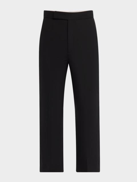 High-Rise Straight-Leg Crop Trousers