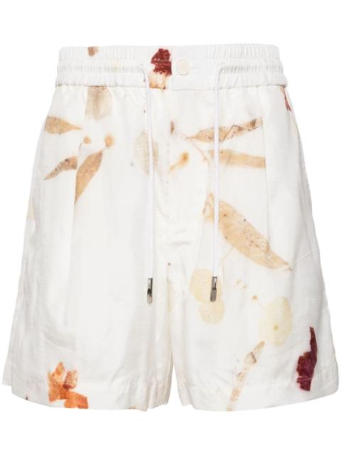 abstract-print drawstring shorts