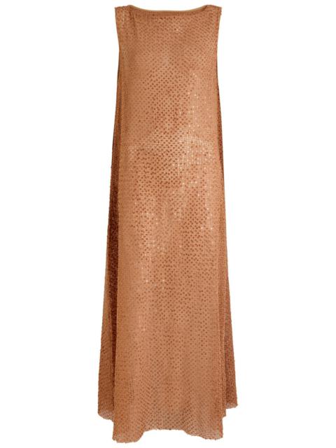 Bec & Bridge Margo Sequin-embellished Open-knit Maxi Dress