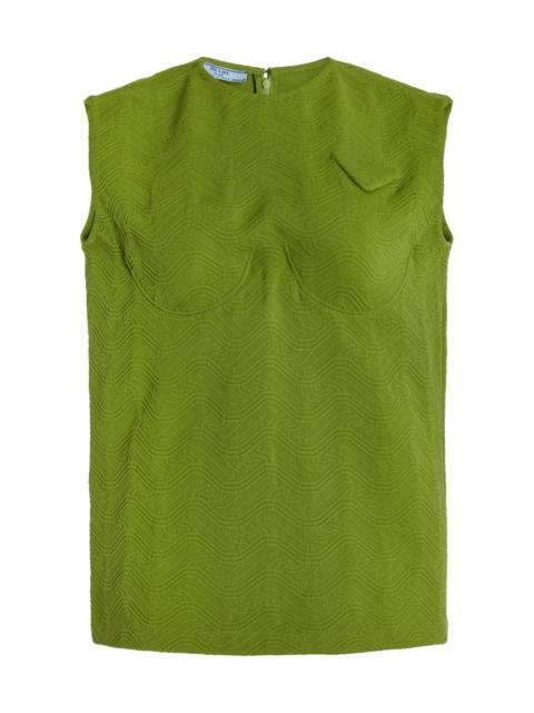 Bra-Detailed Jacquard Top green