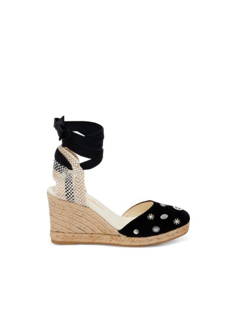 Espadrilles stone-embellished wedge espadrilles