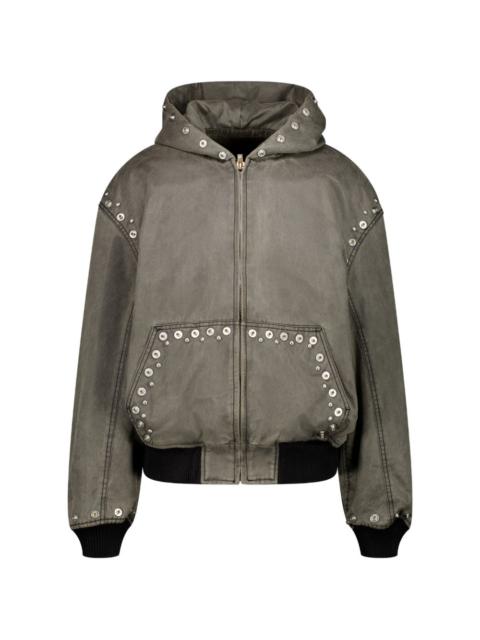 studded hooded jacket