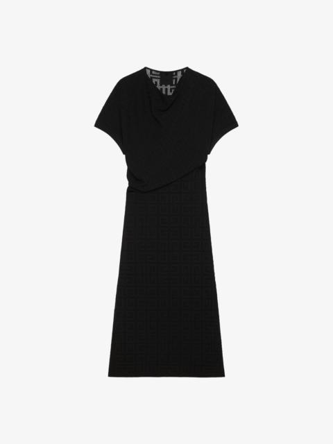 DRAPED DRESS IN 4G JACQUARD