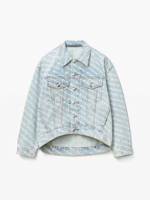 FALLING BACK LOGO JACKET IN DENIM