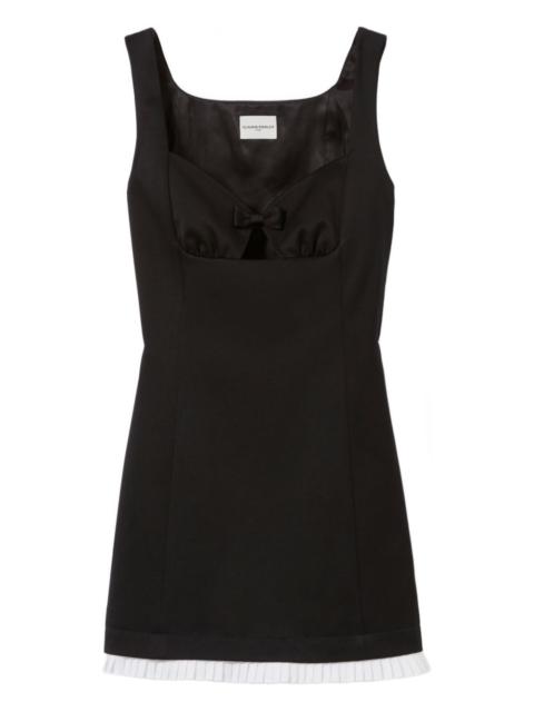 bow-detail pleated mini dress