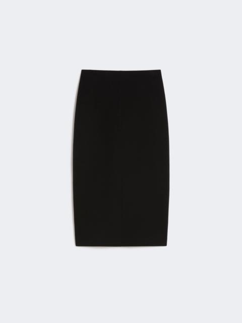 Straight-fit scuba jersey skirt - BLACK