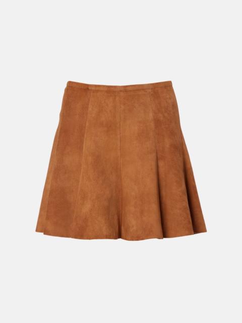 Mila pleated suede miniskirt