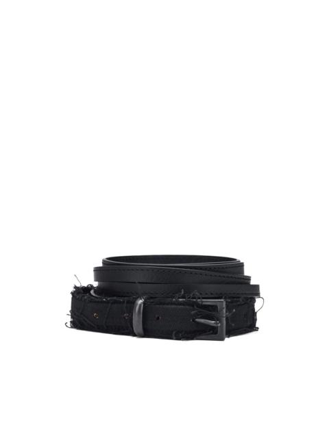 frayed-edge leather belt