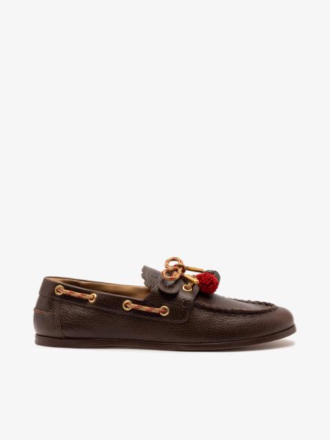 Cyprus Boat Shoe In Brown Leather