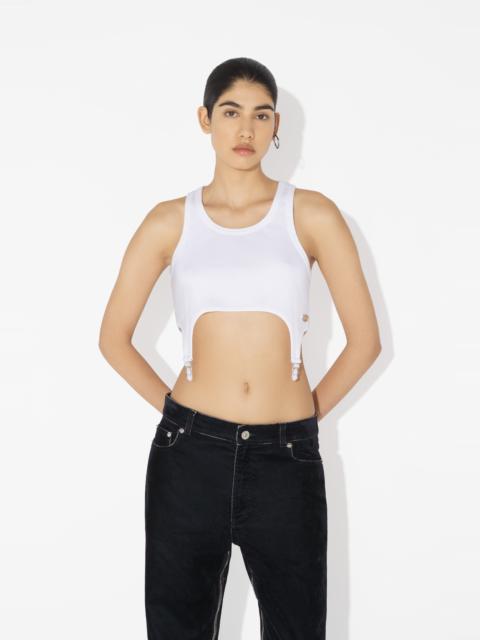 THE WHITE GARTER BRA