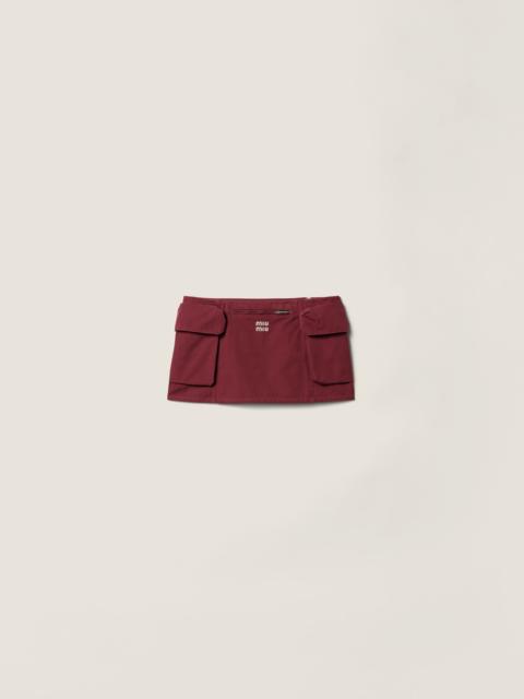 Washed poplin miniskirt