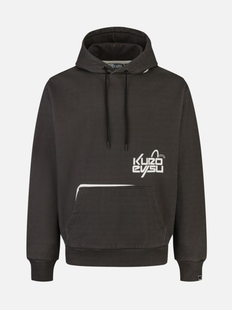 Logo and Seagull Print Relax Fit Hoodie