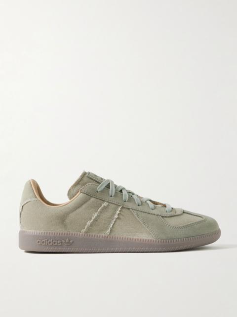 BW Army Suede-Trimmed Waxed-Canvas Sneakers Gray