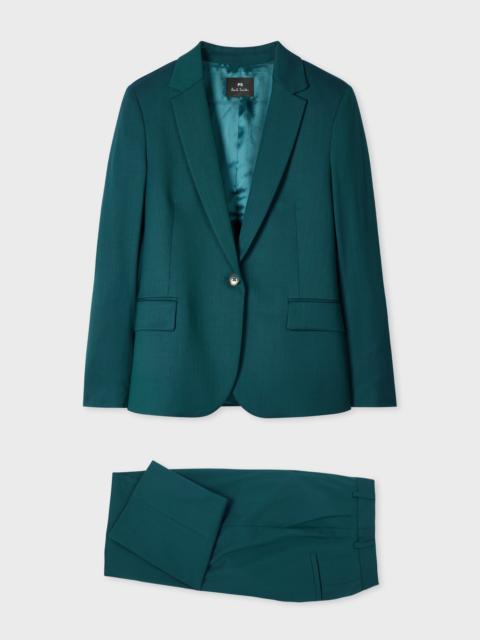 Women's Petrol Green Wool-Blend Suit