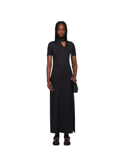 Black Fitted Closure Maxi Dress